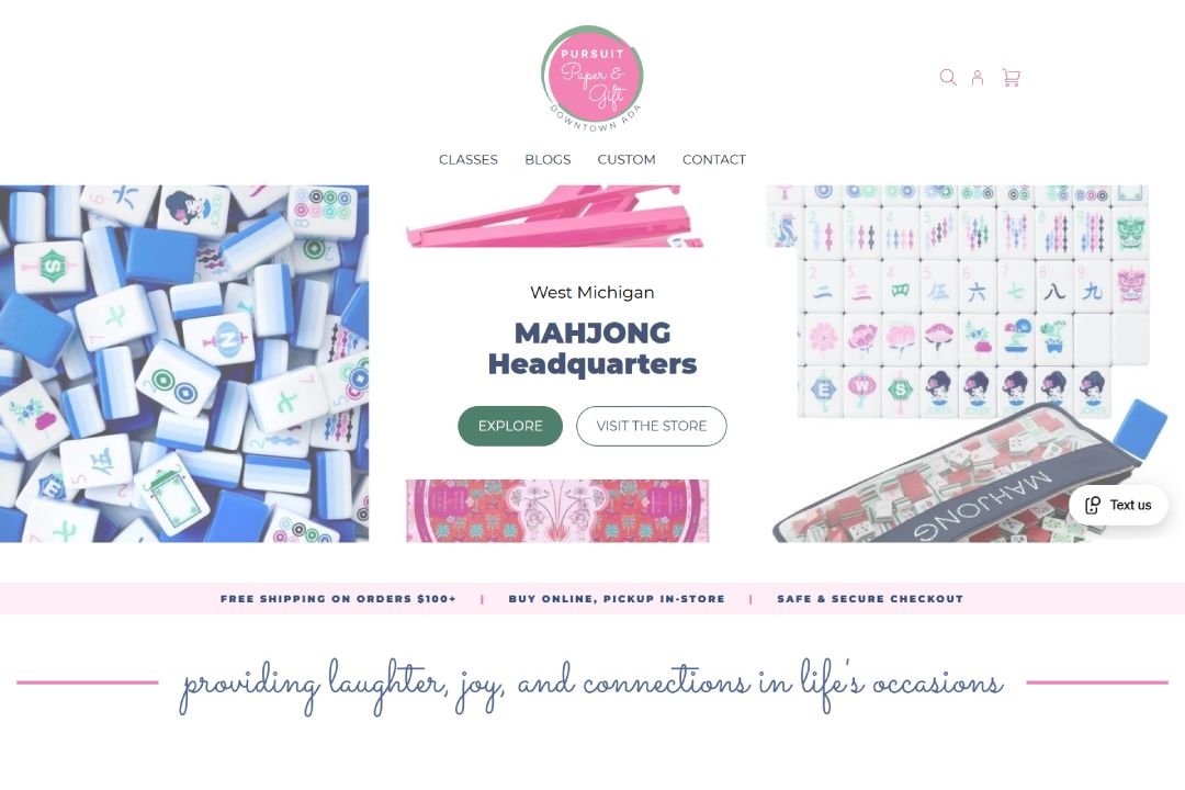 Pursuit Paper and Gift Square Online store design
