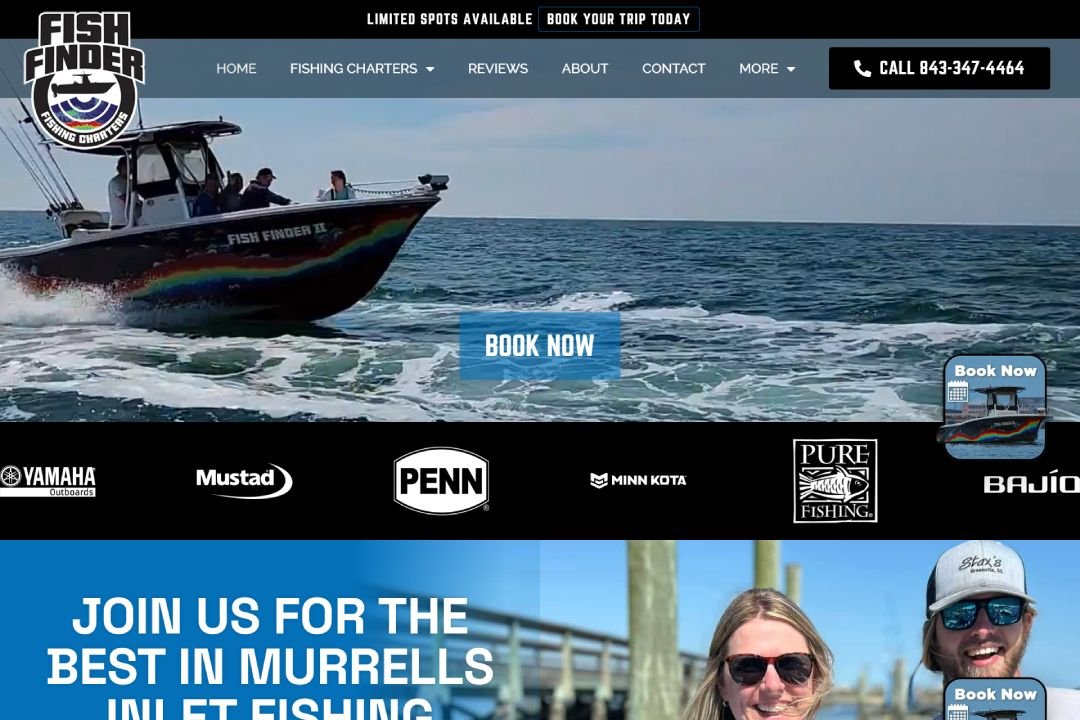 Fish Finder Fishing Charters responsive website design